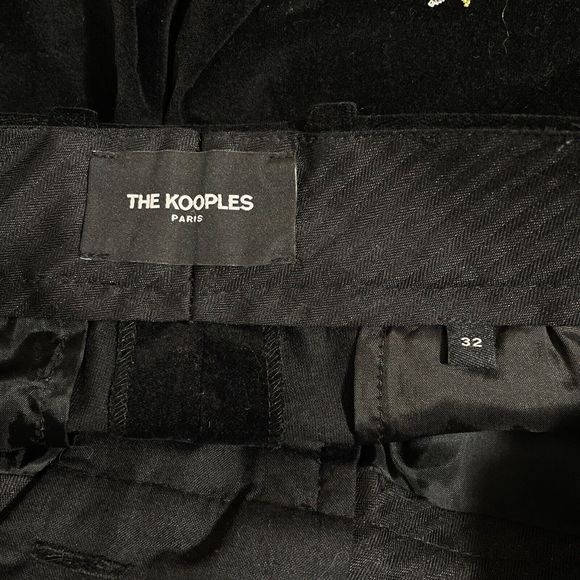 The Kooples Paris Pants Black Velvet Embroidered Floral Flower EU 32 US 2‎ - Picture 7 of 7